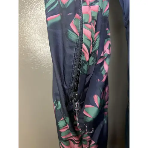 Burton Jacket Womens Small Blue Floral Living Lining Thermolite Hooded Snowboard