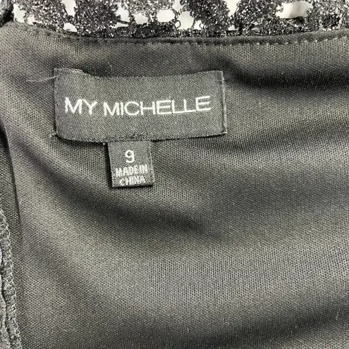 My Michelle Womens Crop Top Size 9 Black Lace Sleeveless Gothic Romantic Party