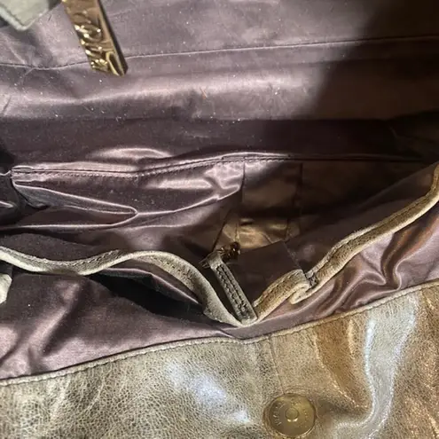 Kooba Brown Leather Snakeskin Tote Shoulder Bag Women