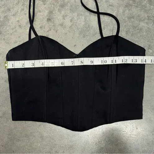 ZARA  Corset Top Crop Black Boned size Small