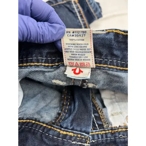 True Religion Y2K  Joey Thick‎ Stitch Two Toned Flare Jeans Blue 29