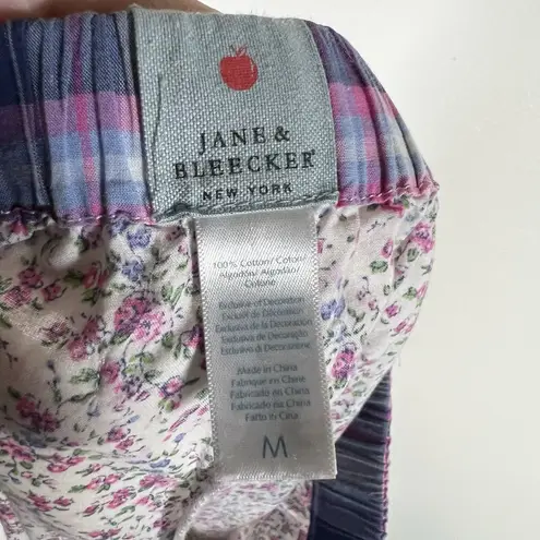 Jane & Bleecker Floral Crochet Trim Sleep Shorts Women's Size Medium Cotton