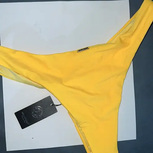 Relleciga Yellow Cheeky Brazilian Bikini Bottom L