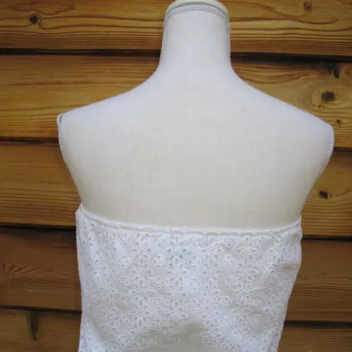 White Eyelet Lace Strapless Top Size M White Size M