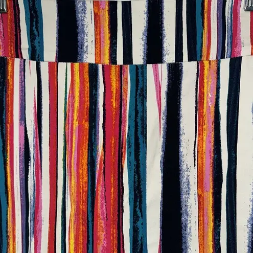 Hope & Harlow Skort Multi Color Brush Stroke Striped w Pockets Women’s 14 Blue