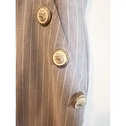 Jules & Leopold Blue White Pinstripe Cropped Pants Large Sailor Coastal Nautical