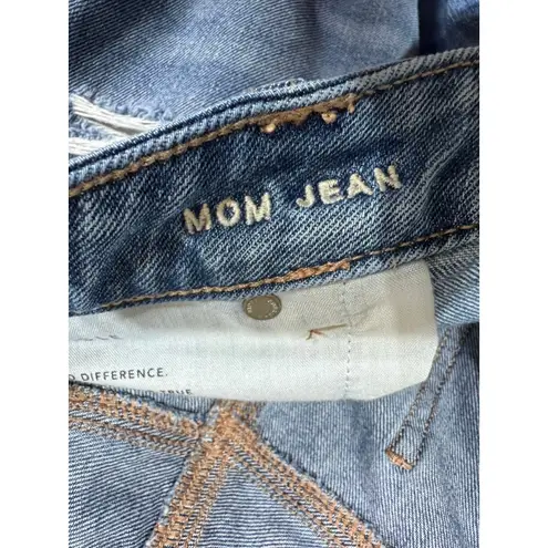 American Eagle Mom Jeans Distressed Ripped Knees Medium Wash Comfort Waist 20 Blue Size undefined