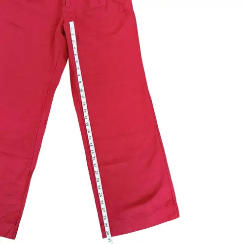 ONIA NWT Air Linen Pleated Trousers Size 2 | Dark Red Wide Leg High Rise Pants