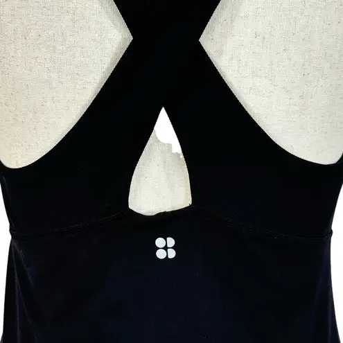 Sweaty Betty  Medium Tank Top Activewear Stretch Criss-Cross Straps Bra Black