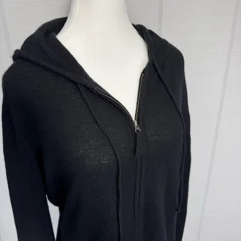 Claudia Nichole Black Cashmere Zip Up Hoodie Sweater Rhinestone Skull Goth Emo Size XL