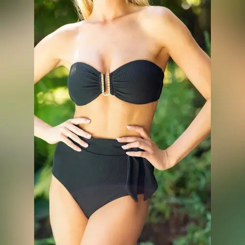 Change Of Scenery Side Tie High Waist Bottom Black NWOT Size S