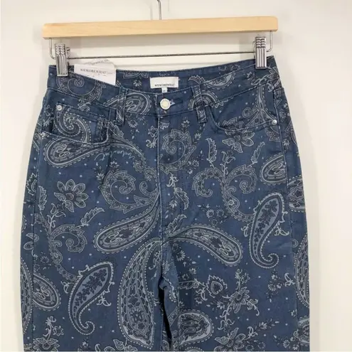 We Wore What The Icon Jean in Paisley Night Sky Size 27 Mid Rise Straight Leg NEW