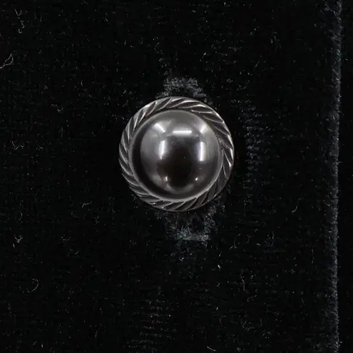 Vtg Y2K Black Velvet Cardigan Womens Size XL Button 90s Career Goth Witchy Emo