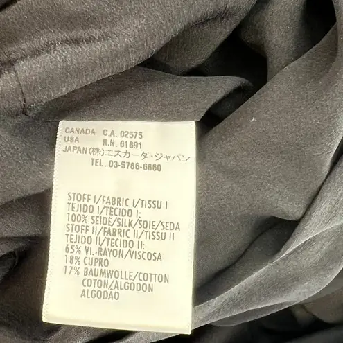 Escada Jacket Blazer Beaded Embellished Satin Peplum Ruffle Size 46 US 16 Black