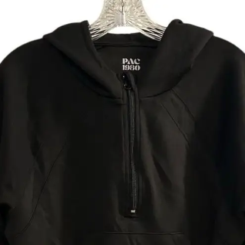 PacSun PAC 1980 Unisex Black Half Zip Pullover Hoodie Medium