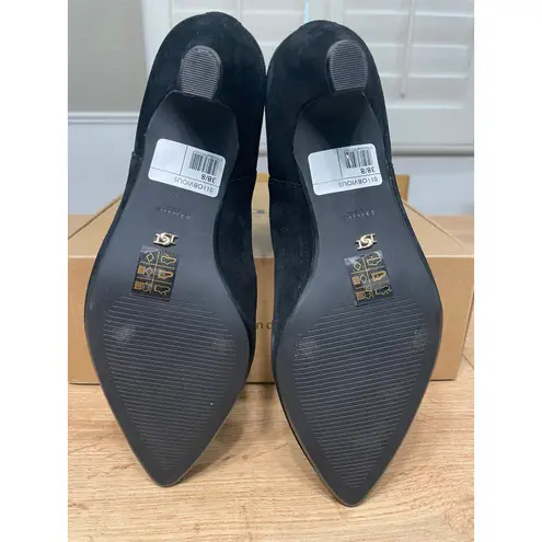 Dune London Comfort Kitten Chelsea Ankle Boot Black Suede Sz 7.5/8 US 38 EU NIB