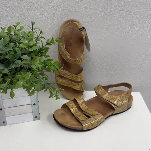 Vionic Valencia Crocodile Embossed Sandals - Size 11