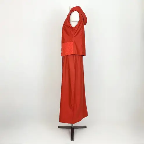 Vintage 90’s Coated Nylon Quilted Coord Top & Skirt in Red