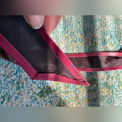 Vintage NOS Harmal magenta faux leather loop wrap belt Pink