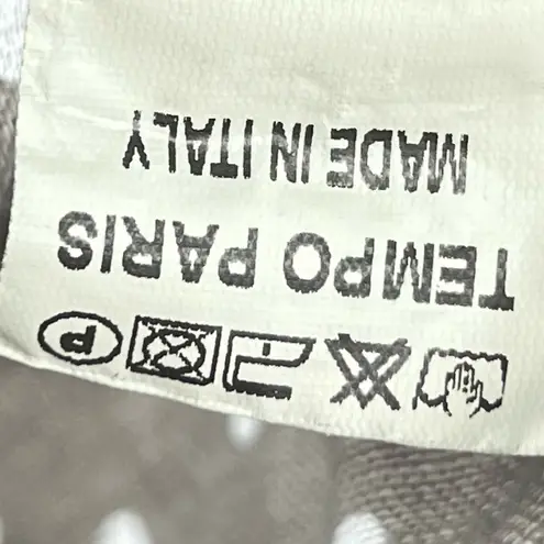 Tempo Paris Linen Polka Dot Balloon Sleeve Button Detail Top Made In Italy M