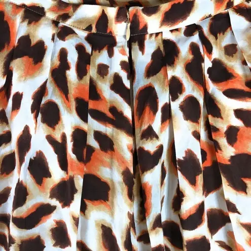 Anne Klein AK  Animal Print Silk Blend Skirt