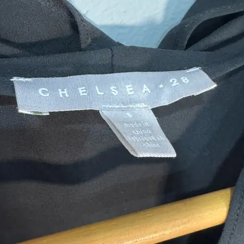Chelsea28 Black Faux Wrap Sleeveless Blouse Size S NWT