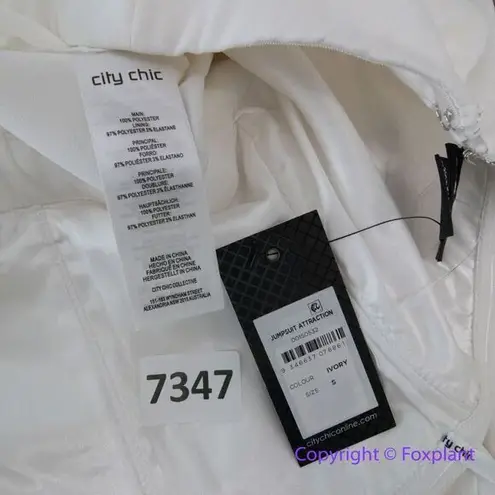 City Chic New! Attract Jumpsuit - ivory, size 16