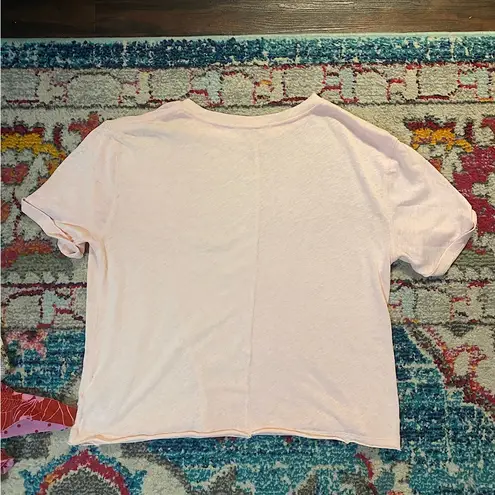 We The Free Free People  Cassidy Tee in Light Pink/Coral