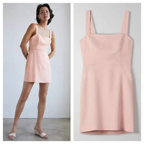 Wilfred Aritzia Aperture Tie Back Mini Dress Square Neck in Petal Pink Size 6