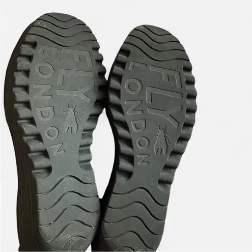 Fly London Yifa Lace Up Sling Back Sandal Wedges in Black Size 40 US 9-9.5