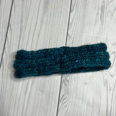 Hand Knot Teal Wool Headband with Twist Green