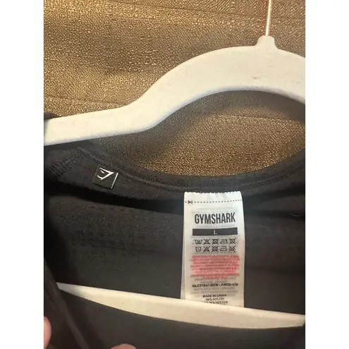 Gymshark  Womens L Vital Seamless 2.0 Crop Top Black Marl Mesh Gym Size Large