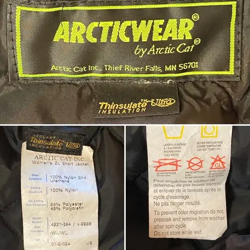 Vintage Arctic Cat Snowmobile Women's ZL Short Jacket Size Large Black