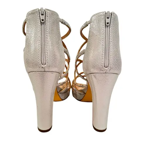 Nina Sassie Crystals Bridal Cocktail Party High Heels Women's 8 True Silver