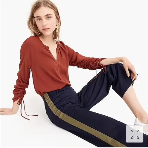 J.Crew New  Point Sur drapey open V-neck top‎ Black