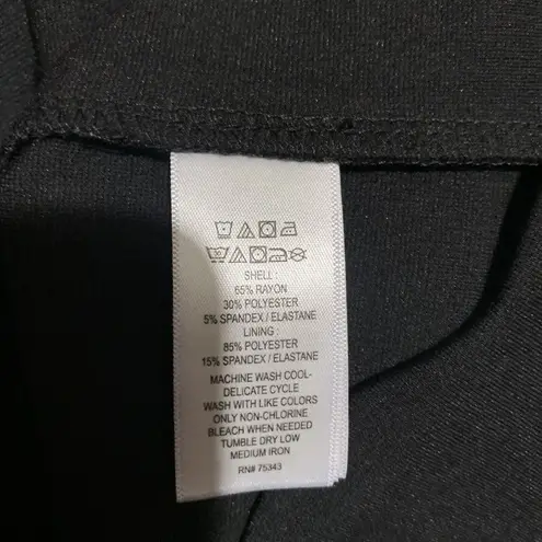 Tahari Womens Size 12 Black Solid Stretch Sheath Cocktail Career Dress