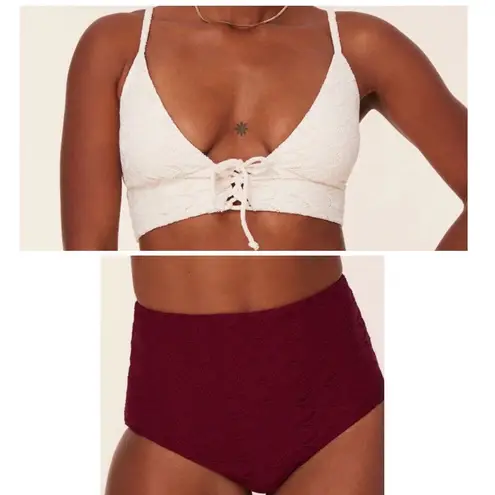 ANDIE Bikini Set Cabarete Top Super High Waisted Bottom Lace size Large NWT