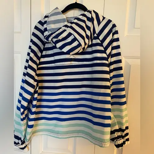 Hunter for Target Blue Stripe Half Zip Pullover with Hood, Size Extra Largre