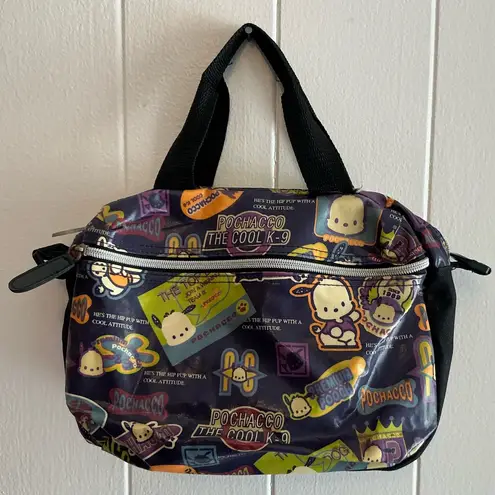 A Rare HTF Vintage Sanrio 1997 Pochacco Zip Bag Lunch Bag Handbag Purple