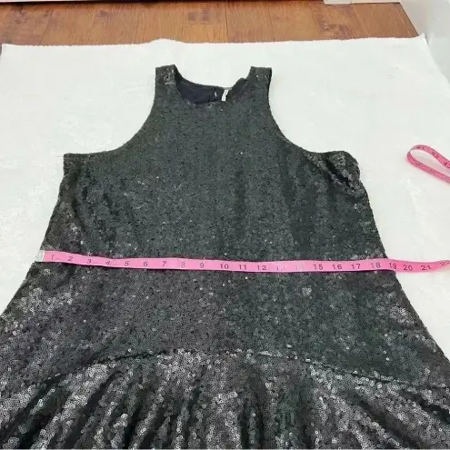 Free People  blue sequin liquid shine mini dress M concert cocktail party