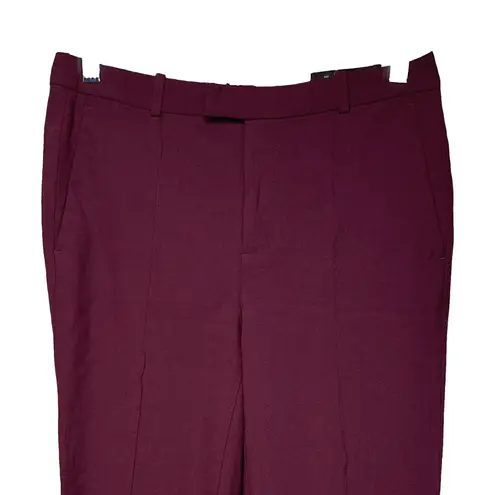 J Crew Pants Women 0 Maroon Purple Tollegno 1900 Fabric Ankle Dress Pants Preppy