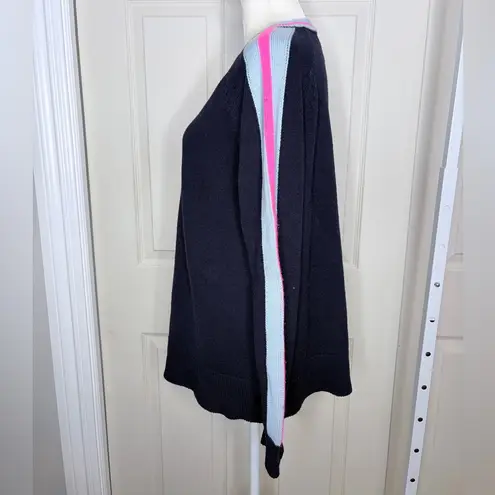 Sail To Sable merino wool blend navy blue accent Sweater size large a38 - Image 5