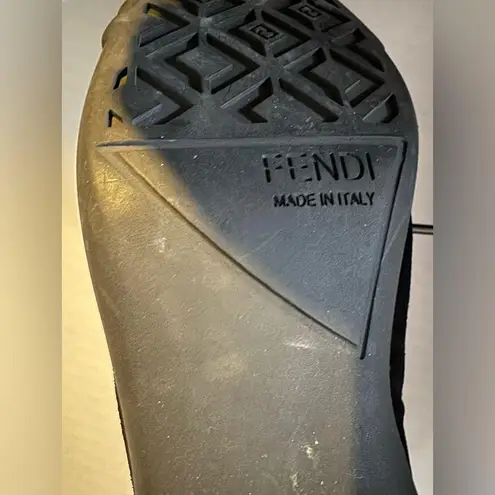 Fendi Vintage  Kitten Heels, Black Suede Upper and Rubber Soles with Dust Bags