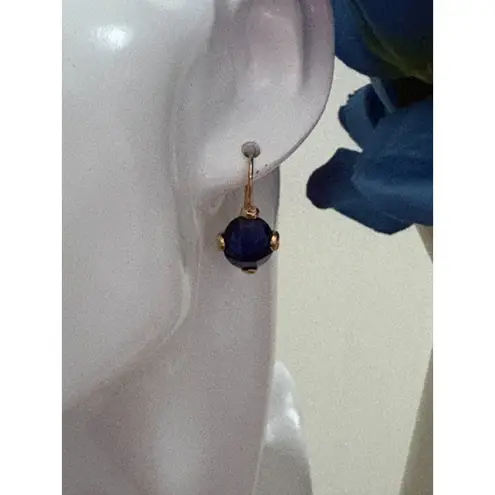 Charter Club  Gold and Blue Earrings NWT .075"