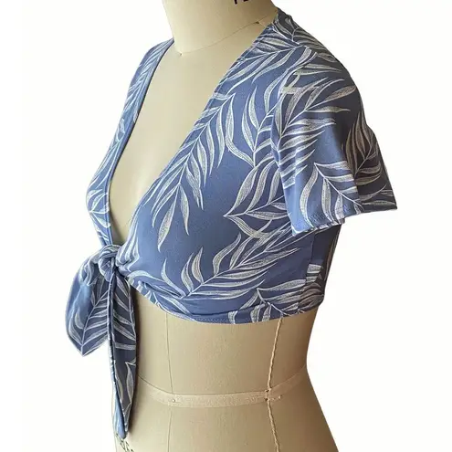 Windsor  Halter Top Blue & White Waist Tie Sexy Shirt ~ Women's Size SMALL