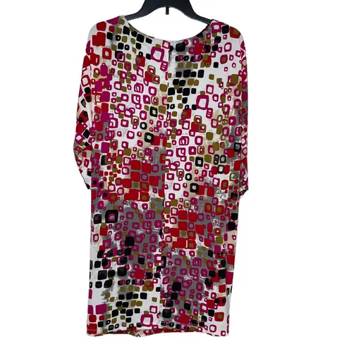 Muse Women's Dress Rouched Stretch Long Sleeve Round Neck Lined Multicolor 8 Red
