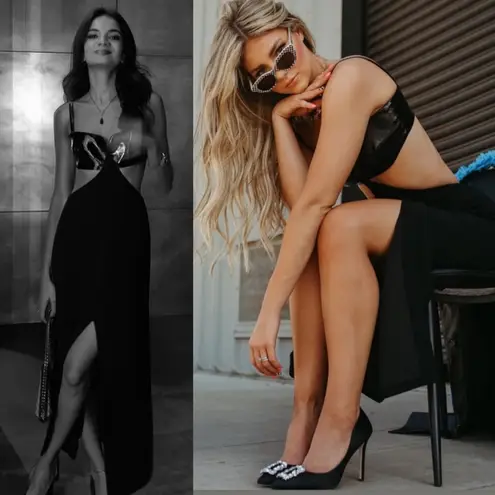 Alexis Marsella Square Neck Cutout Midi Dress Black Size M