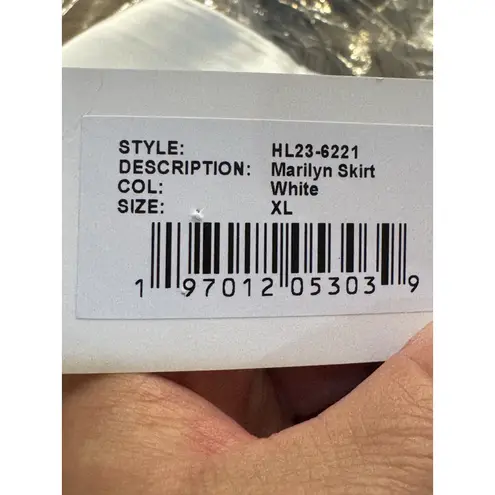 Retrofête Marilyn Tulip Miniskirt White Size XL White Faux Wrap Ruched Satin