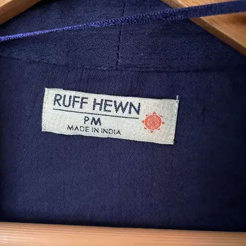 Ruff Hewn Navy Blue Embroidered Jacket Cardigan Boho Eclectic Size Petite M