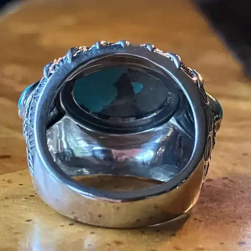 Sierra Nevada Sleeping Beauty Turquoise Sterling Silver Cocktail Ring Size 6 Blue